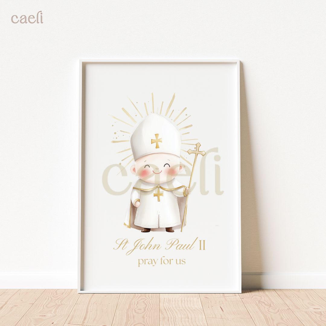 Holy Heroes Cartoon Saints Wall Art | Pick your favourite Saint! | A4 Wall Art