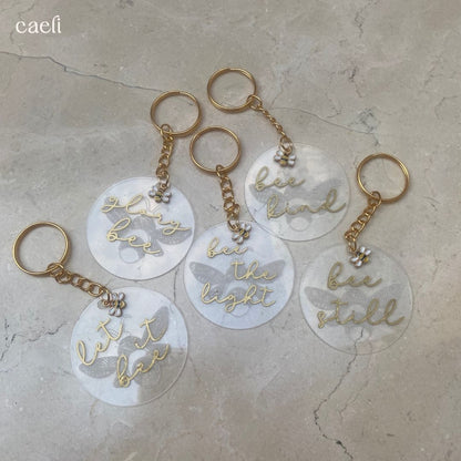 Busy Bee Collection | Glory Bee Acrylic Key Ring | Christian Acrylic Keychain