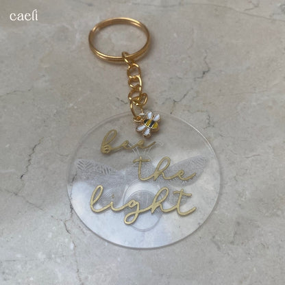 Busy Bee Collection | Bee the Light Acrylic Key Ring | Christian Acrylic Keychain