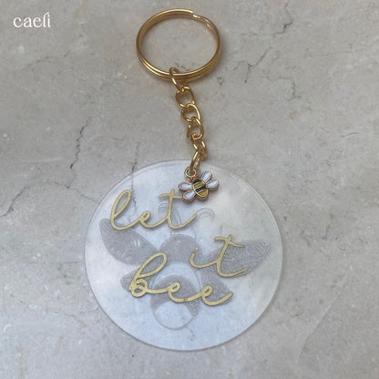 Busy Bee Collection | Let it Bee Acrylic Key Ring | Christian Acrylic Keychain