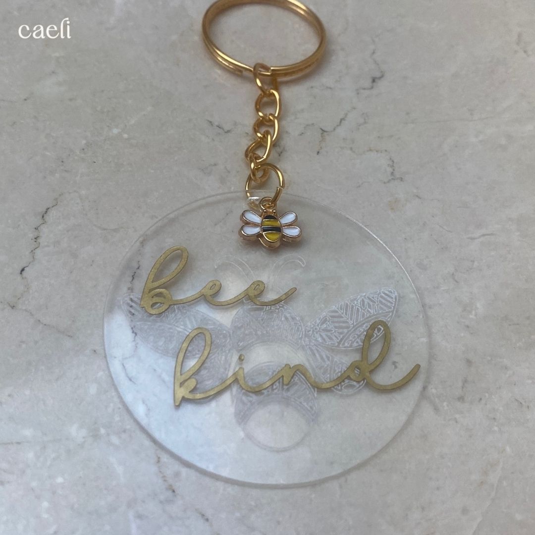 Busy Bee Collection | Bee Kind Acrylic Key Ring | Christian Acrylic Keychain