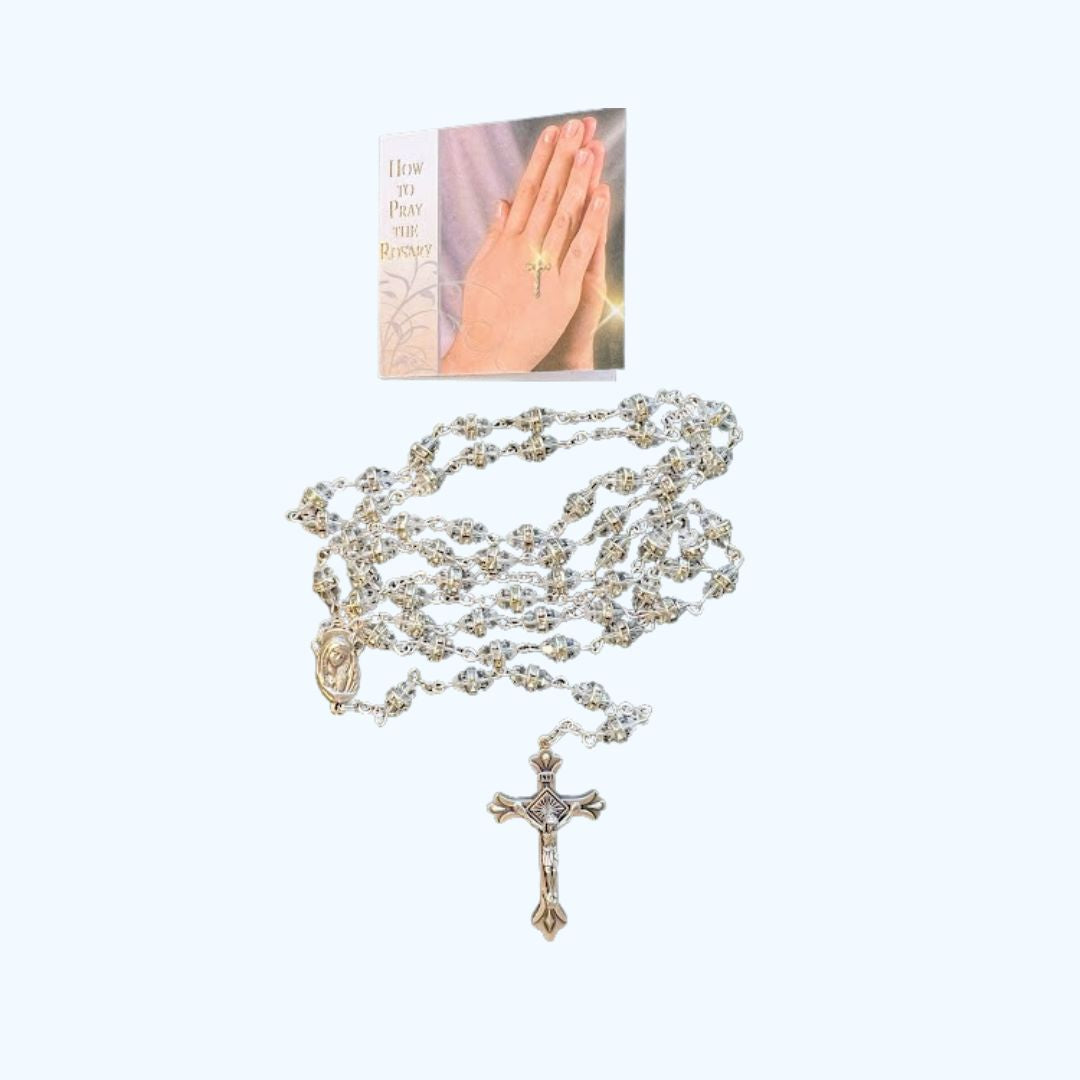 Crystal Rosary with Diamante Accents and Velvet Gift Box