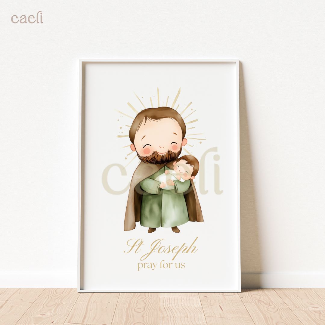 Holy Heroes Cartoon Saints Wall Art | Pick your favourite Saint! | A4 Wall Art