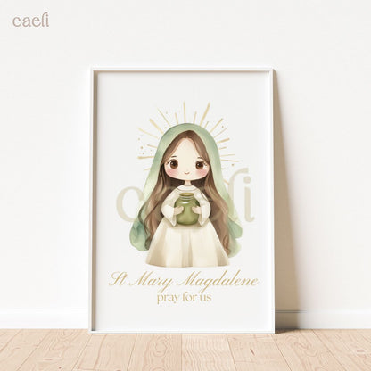 Holy Heroes Cartoon Saints Wall Art | Pick your favourite Saint! | A4 Wall Art