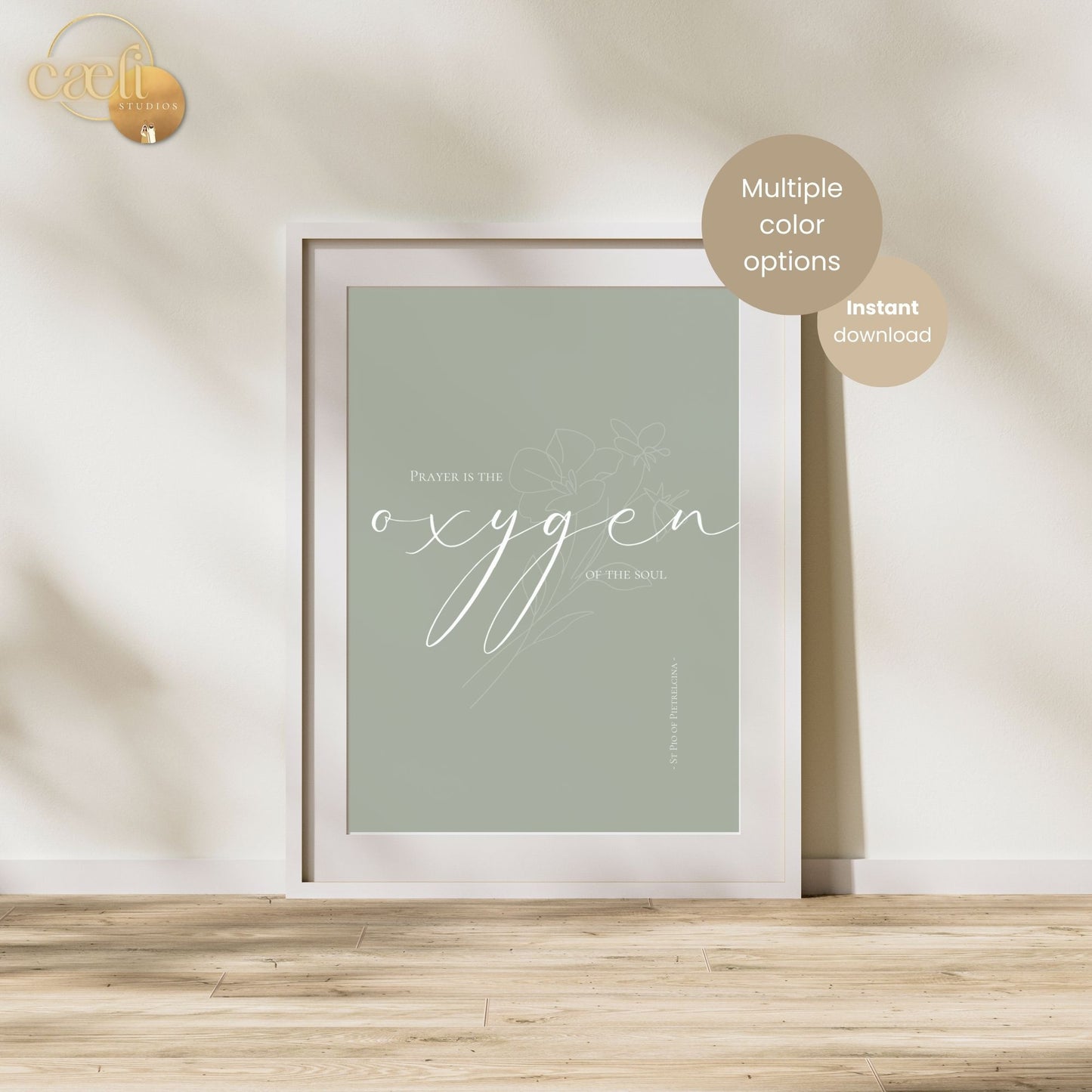 Padre Pio Oxygen Quote | Saint Pio of Pietrelcina | Wall Art