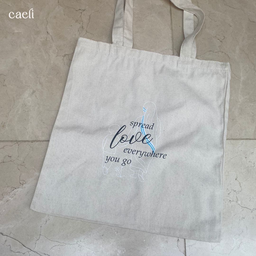 Beige Christian Tote Bag with Mother Teresa Quote | Faith-Inspired Bag for Everyday Use