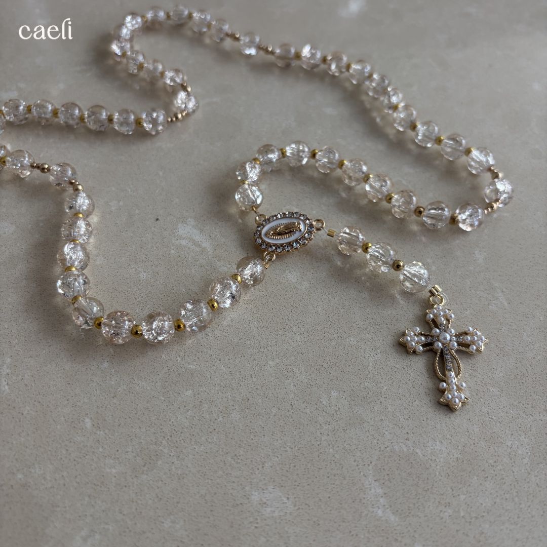 Aurum Rosary | 5 Decade Full Rosary | Gold Beads