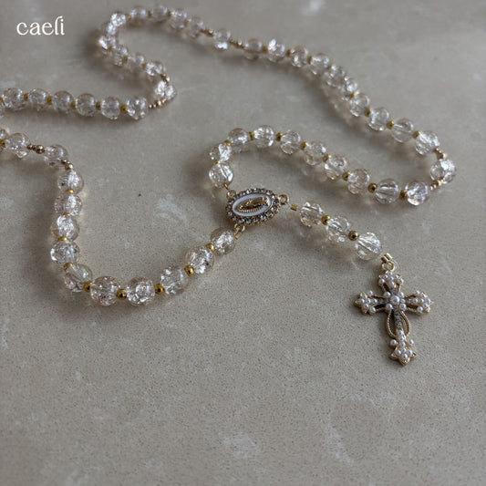 Aurum Rosary | 5 Decade Full Rosary | Gold Beads