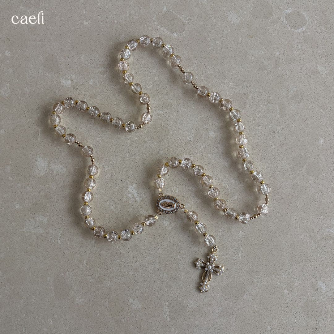 Aurum Rosary | 5 Decade Full Rosary | Gold Beads
