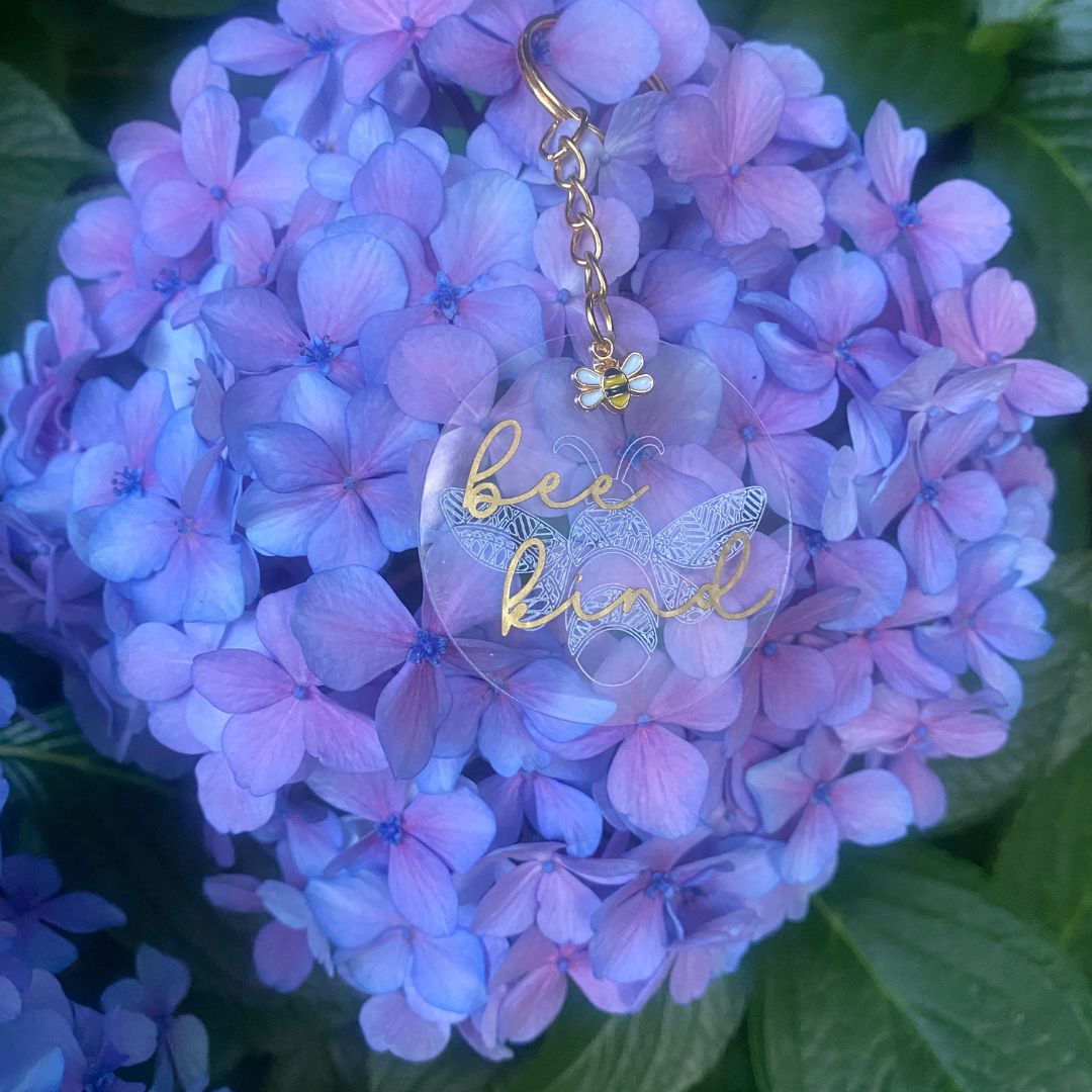 Busy Bee Collection | Bee Kind Acrylic Key Ring | Christian Acrylic Keychain