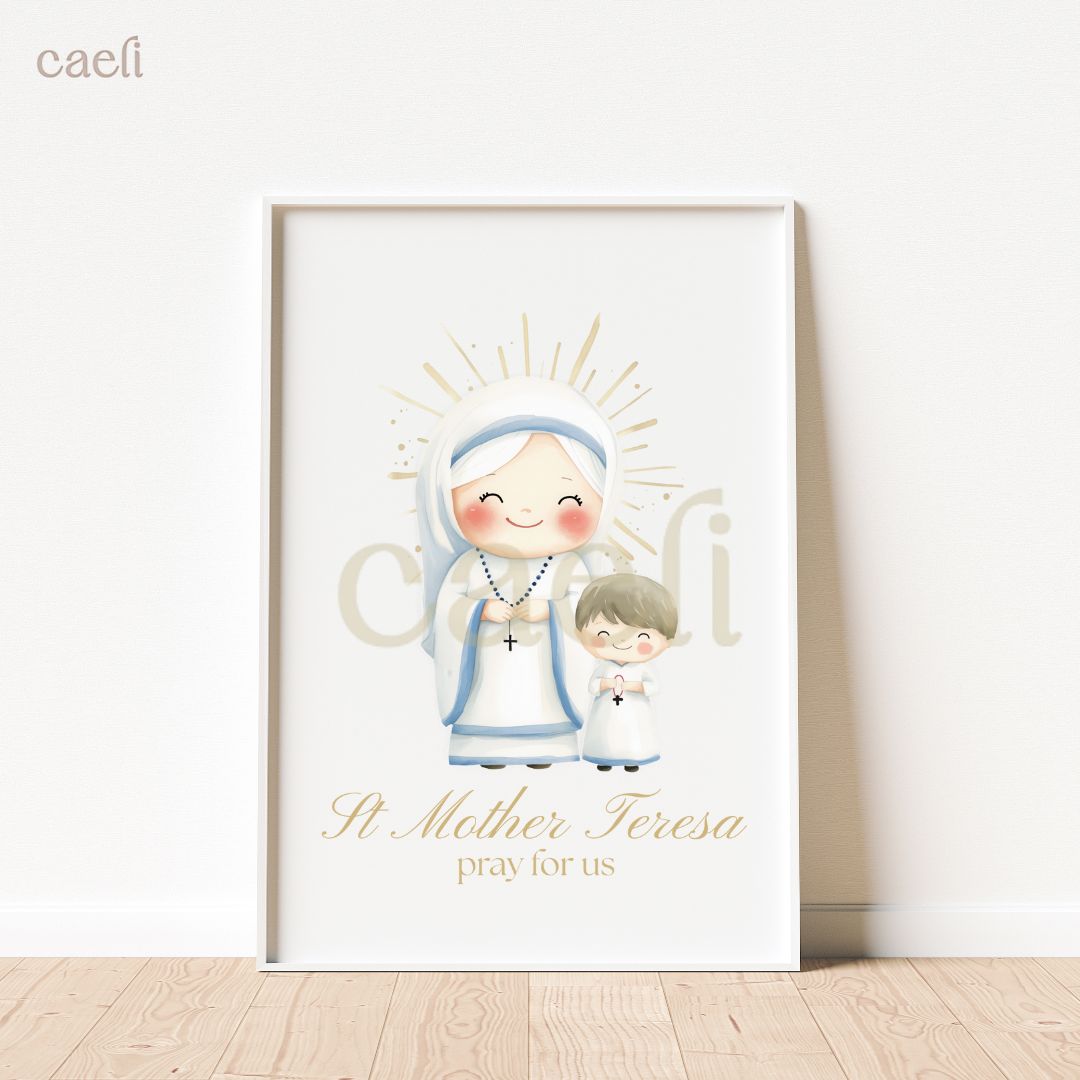 Holy Heroes Cartoon Saints Wall Art | Pick your favourite Saint! | A4 Wall Art
