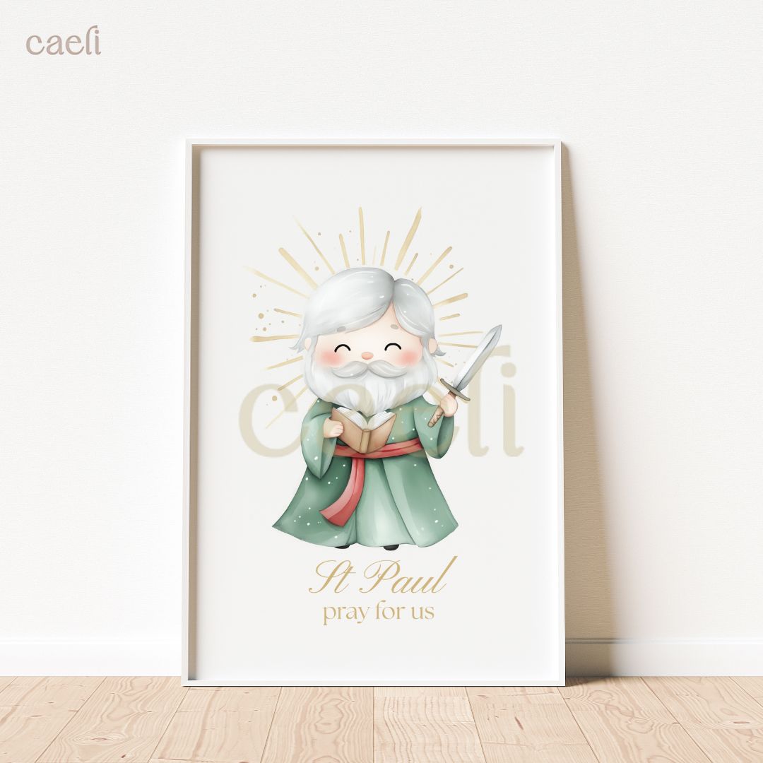Holy Heroes Cartoon Saints Wall Art | Pick your favourite Saint! | A4 Wall Art