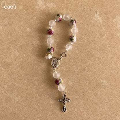 Decade Rosary Bag Charm | St Therese of Lisieux | The Little Flower | Door Hanger