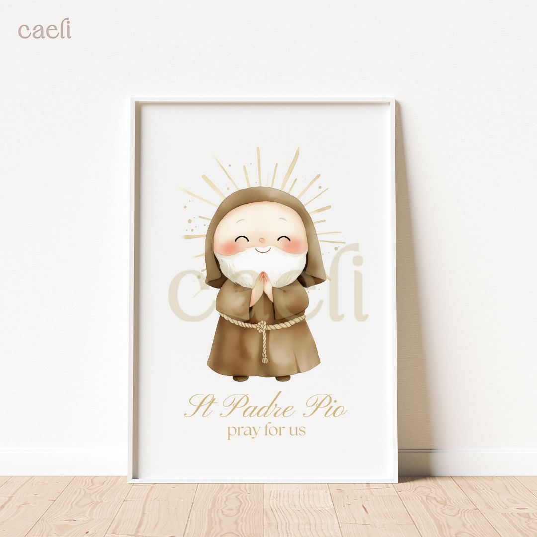 Holy Heroes Cartoon Saints Wall Art | Pick your favourite Saint! | A4 Wall Art