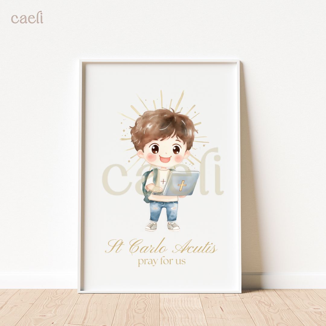 Holy Heroes Cartoon Saints Wall Art | Pick your favourite Saint! | A4 Wall Art