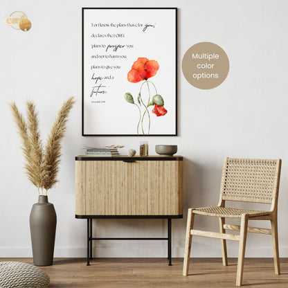 Jeremiah 29:11 | For I know the plans I have for you | Wall Art | Printable Prayer Card