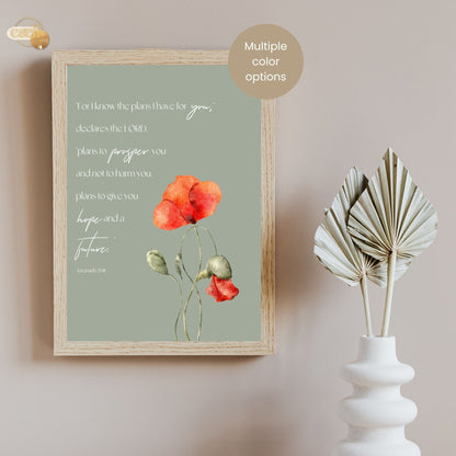 Jeremiah 29:11 | For I know the plans I have for you | Wall Art | Printable Prayer Card