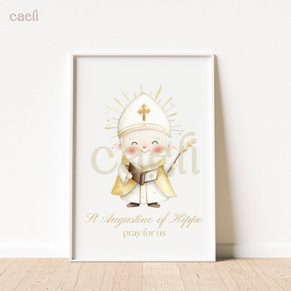 Holy Heroes Cartoon Saints Wall Art | Pick your favourite Saint! | A4 Wall Art