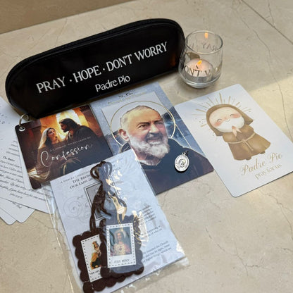 SAINT BOX: Padre Pio's Friar's Flame Gift Box | Midi St Pio Gift Box | Confirmation Gift