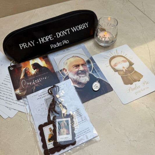 SAINT BOX: Padre Pio's Friar's Flame Gift Box | Midi St Pio Gift Box | Confirmation Gift
