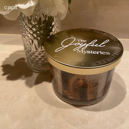 Joyful Mysteries Candle | Mater Luminis Collection | Visio Divina Art Candle | Mysteries of the Rosary Candle