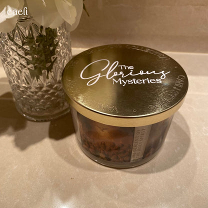 Glorious Mysteries Candle | Mater Luminis Collection | Visio Divina Art Candle | Mysteries of the Rosary Candle