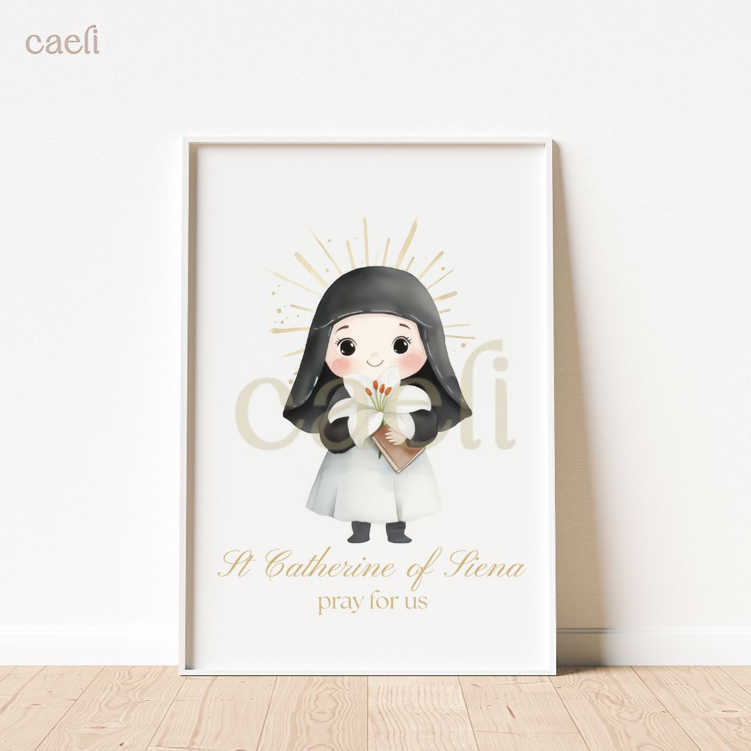 Holy Heroes Cartoon Saints Wall Art | Pick your favourite Saint! | A4 Wall Art