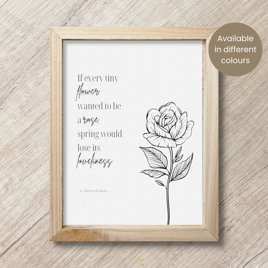 St. Thérèse of Lisieux - Flower Quote | Wall Art