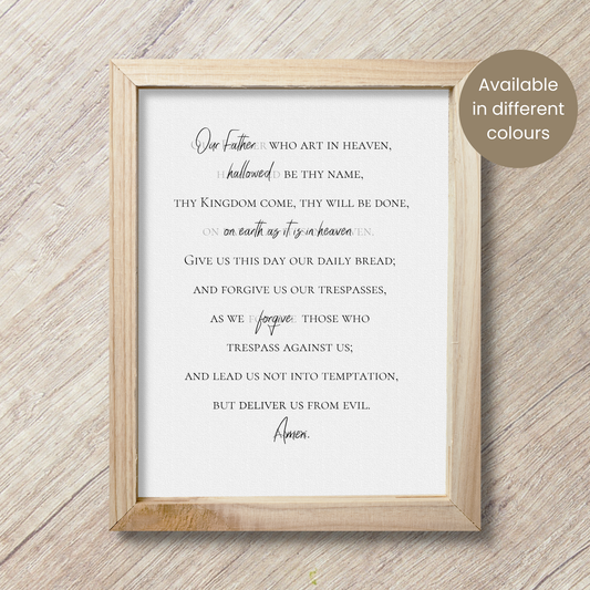 Our Father Prayer | Wall Art | Printable Prayer Card