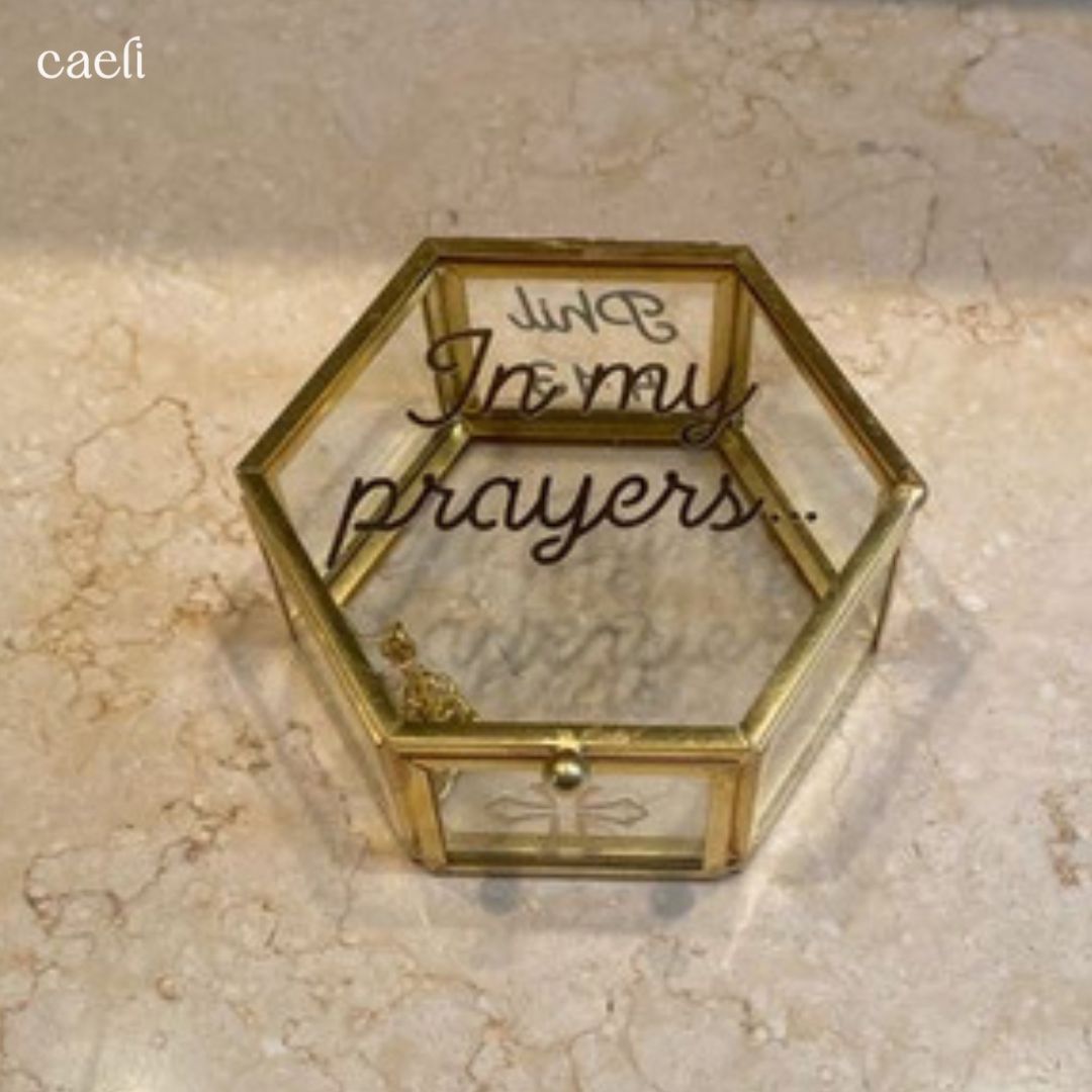 "In My Prayers" Glass Prayer Box – Faith & Worry Jar