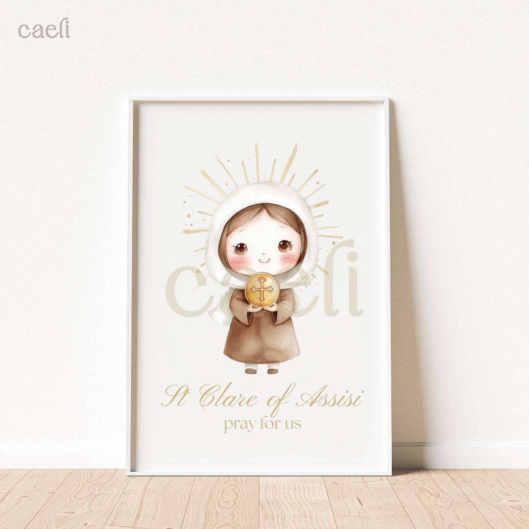 Holy Heroes Cartoon Saints Wall Art | Pick your favourite Saint! | A4 Wall Art