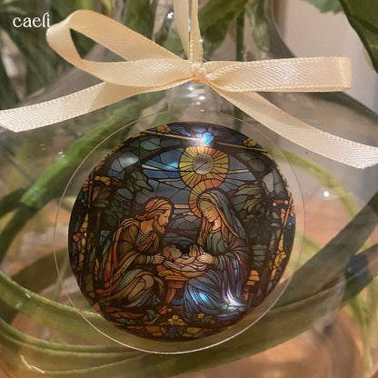 Stained Glass Nativity Christmas Baubles | Unique Christmas Ornaments