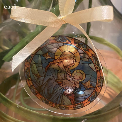 Stained Glass Nativity Christmas Baubles | Unique Christmas Ornaments