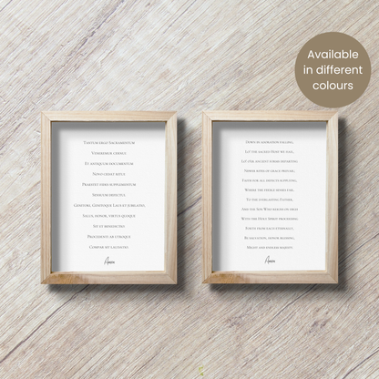 Tantum Ergo Catholic Prayer | Latin and English | Wall Art | Printable Prayer Card