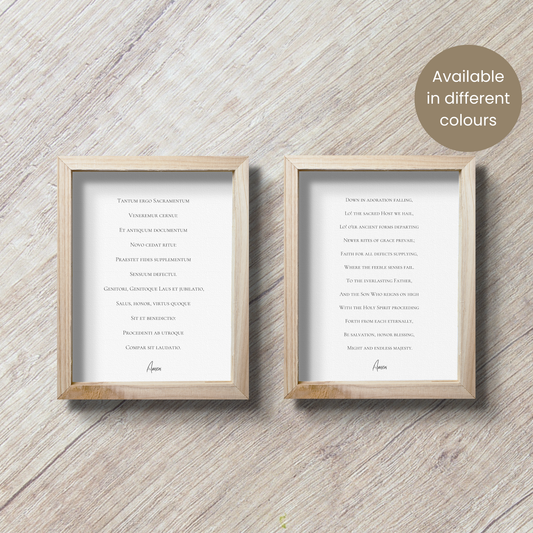 Tantum Ergo Catholic Prayer | Latin and English | Wall Art | Printable Prayer Card