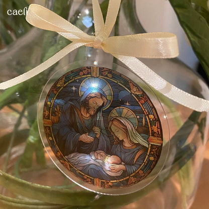 Stained Glass Nativity Christmas Baubles | Unique Christmas Ornaments