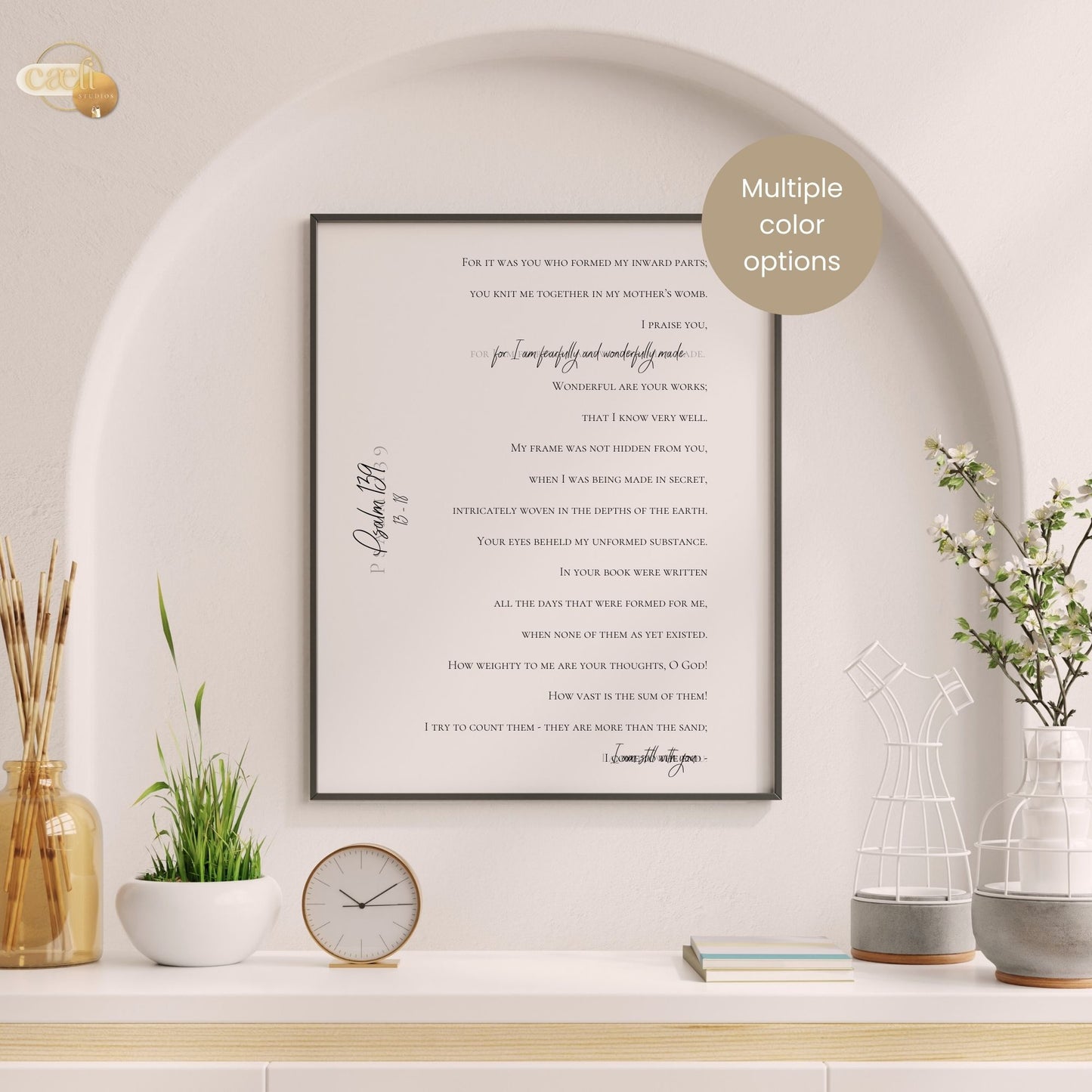 Fearfully and Wonderfully Made | Scripture Verse | Psalm 139 | Wall Art