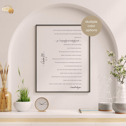 Fearfully and Wonderfully Made | Scripture Verse | Psalm 139 | Wall Art