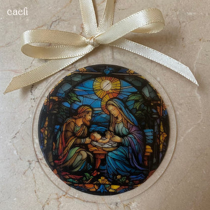 Stained Glass Nativity Christmas Baubles | Unique Christmas Ornaments