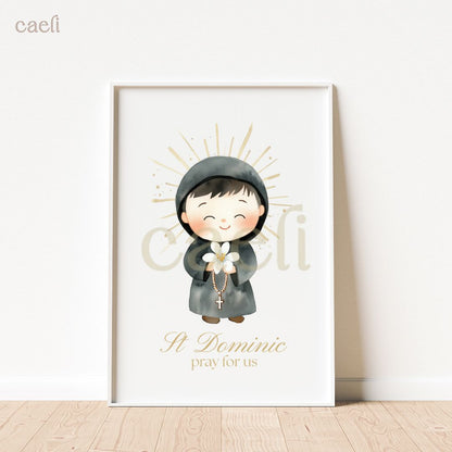 Holy Heroes Cartoon Saints Wall Art | Pick your favourite Saint! | A4 Wall Art