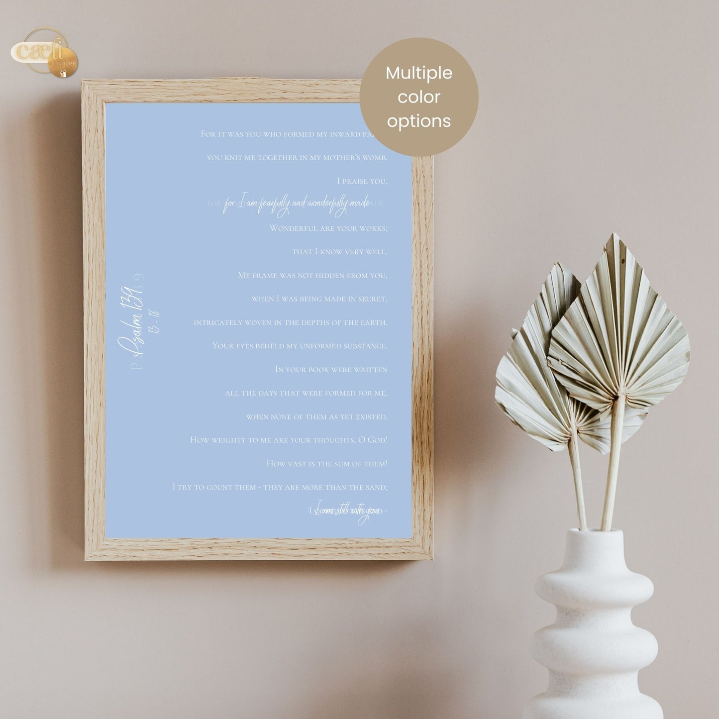 Fearfully and Wonderfully Made | Scripture Verse | Psalm 139 | Wall Art
