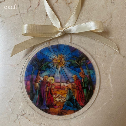 Stained Glass Nativity Christmas Baubles | Unique Christmas Ornaments