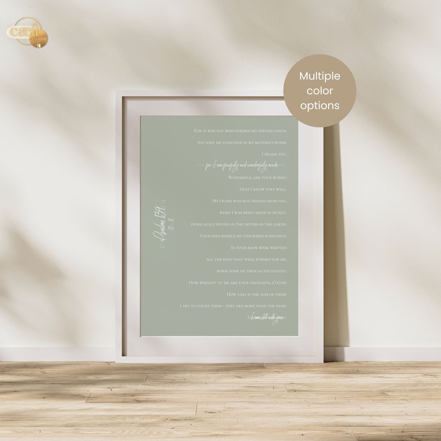 Fearfully and Wonderfully Made | Scripture Verse | Psalm 139 | Wall Art