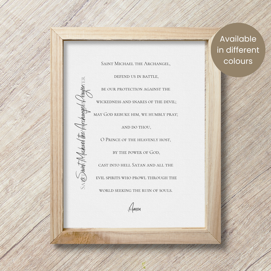 St. Michael the Archangel Protection Prayer | Wall Art | Printable Prayer Card