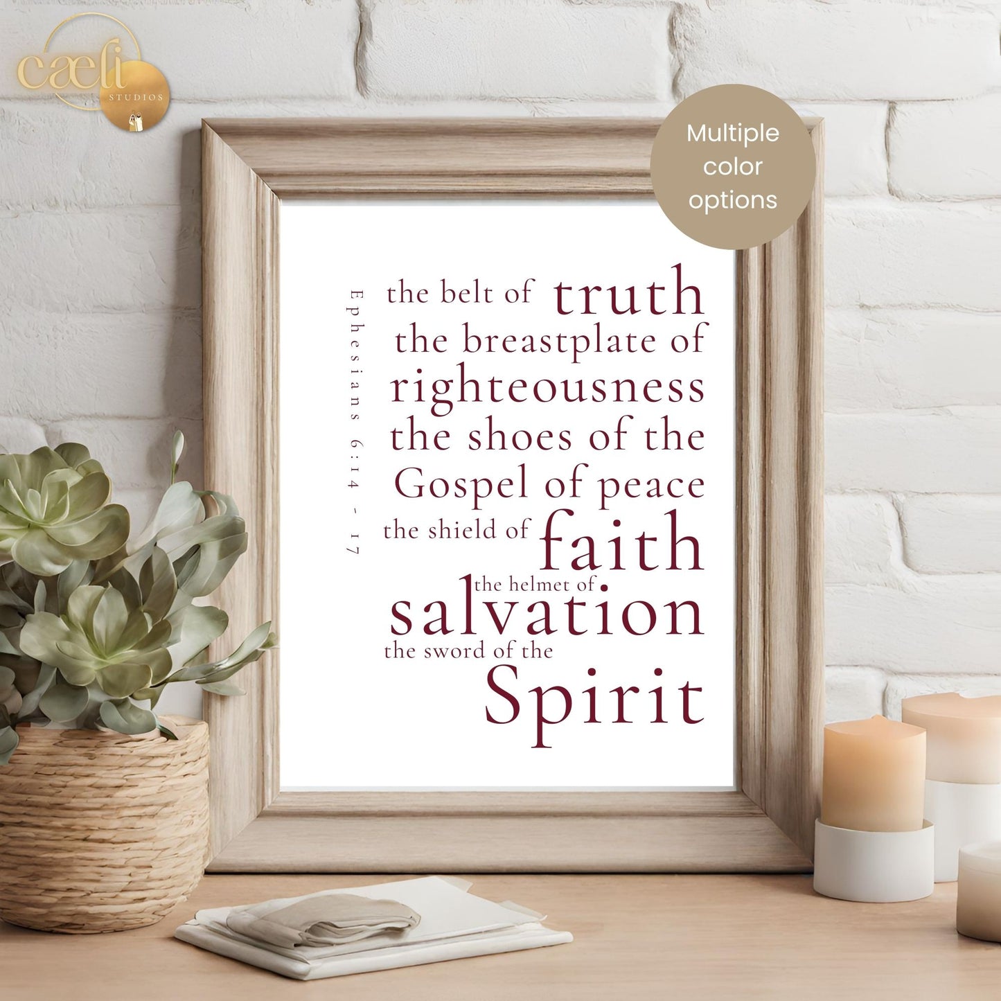 Armour of God | Ephesians 6 | Scripture Verse | Wall Art