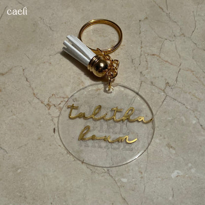 Christian Acrylic Keychain | Talitha Koum - Little Girl Arise | Mark 5:41 | Acrylic Keyring