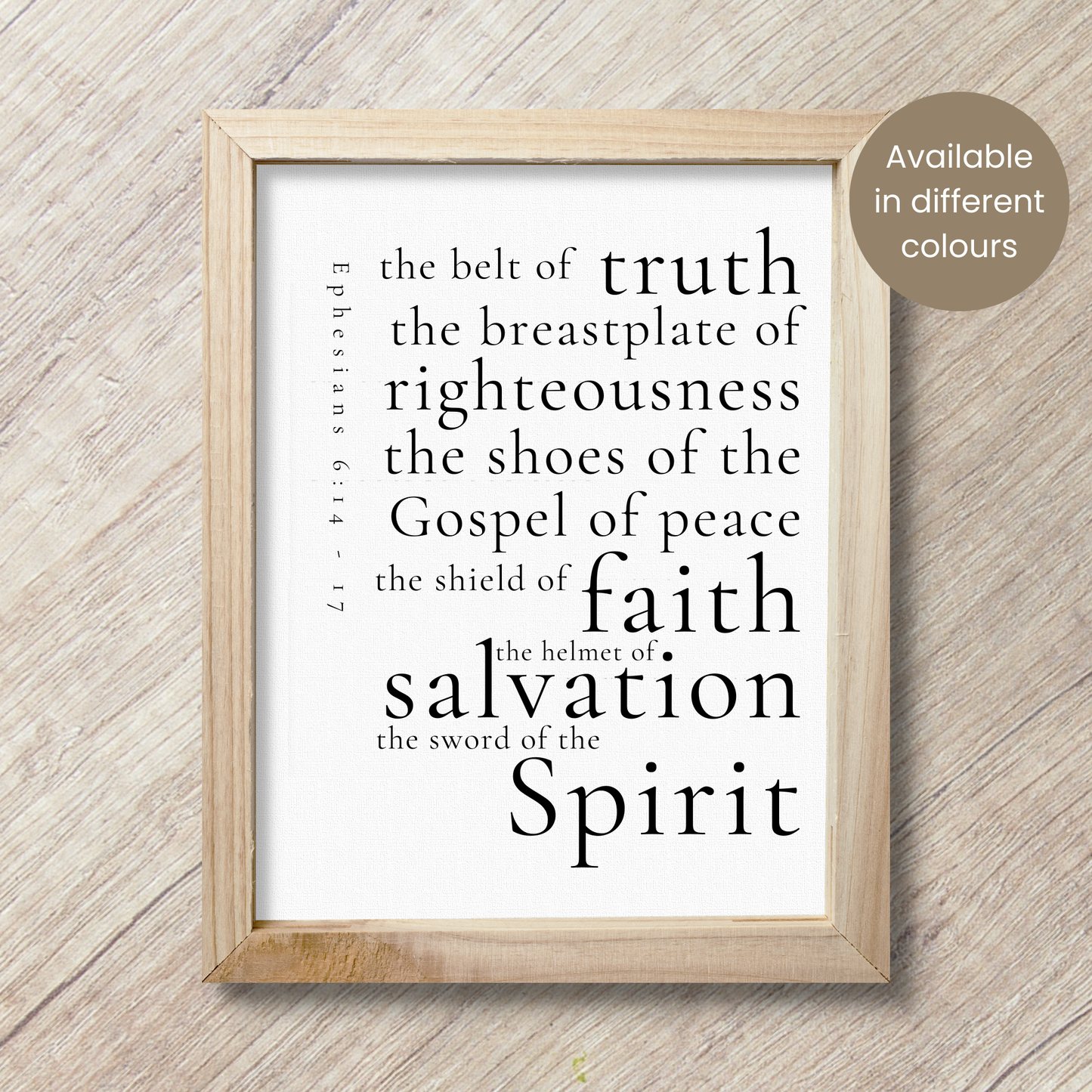 Armour of God | Ephesians 6 | Scripture Verse | Wall Art