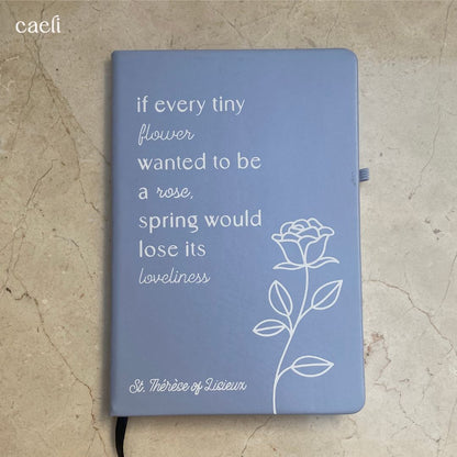 St. Thérèse of Lisieux - Flower Quote | A5 Notebook | Personalisation Available | Multiple Colour Options|