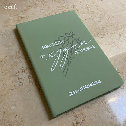 Padre Pio Oxygen Quote | A5 Notebook | Personaliseable | Multiple Colour Options