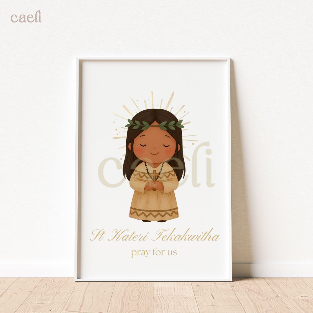 Holy Heroes Cartoon Saints Wall Art | Pick your favourite Saint! | A4 Wall Art
